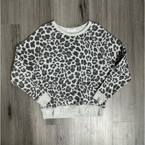 Gray Leopard Print Sweater